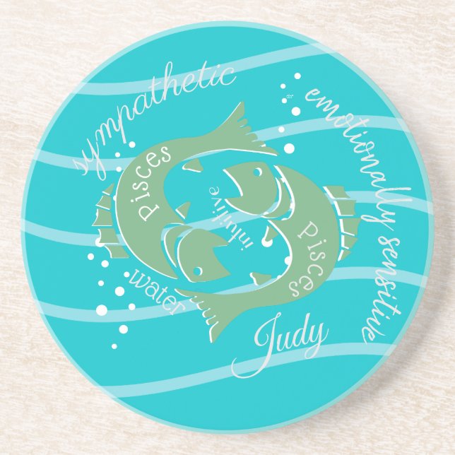 Pisces Sandstone Coaster (Front)