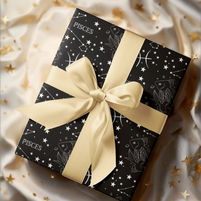 Pisces Set of 3 Wrapping Paper Sheets (Celebrate a special Pisces birthday with these constellation wrapping paper sheets! )
