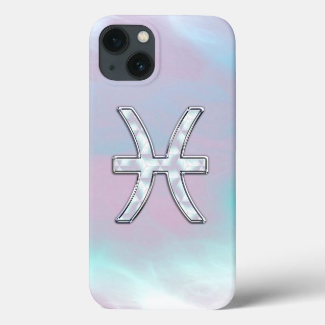 Pisces Sign Mother of Pearl Style Case-Mate iPhone Case (Back)