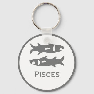 Pisces Sign of the Zodiac Design Key Ring