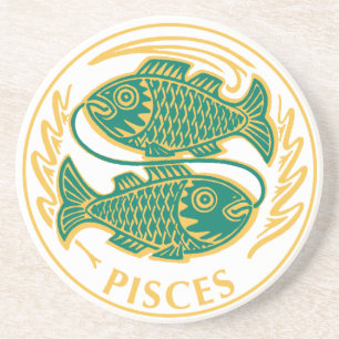 Pisces Sign of the Zodiac on a Coaster