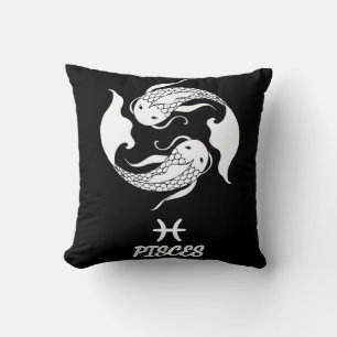 Pisces Silhouette Reversible Throw Pillow