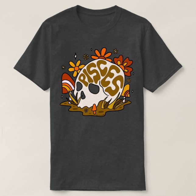 Pisces Skull T-Shirt (Design Front)