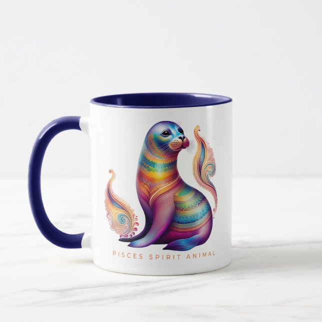 Pisces Spirit Animal Seal Alebrije Female Mug (Left)