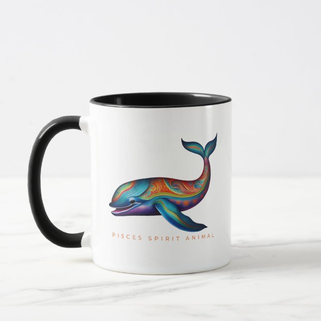 Pisces Spirit Animal Whale Alebrije Male Mug (Left)