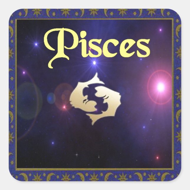 Pisces Square Sticker (Front)