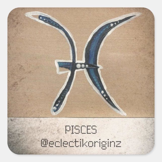 Pisces Square Sticker (Front)