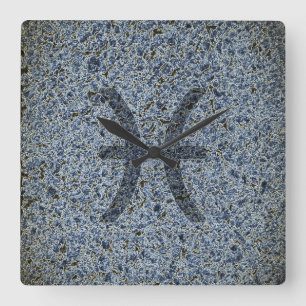 pisces square wall clock