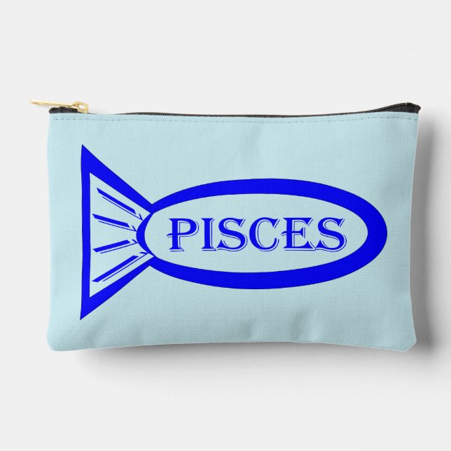 Pisces Star Sign Fish Accessory Pouch (Front)