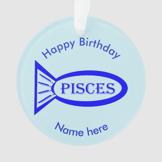 Pisces Star Sign Fish Acrylic Ornament (Front)