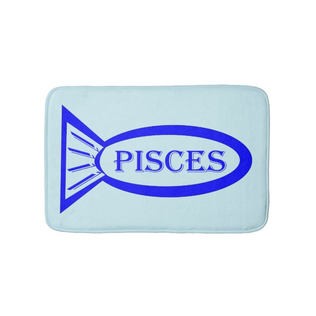Pisces Star Sign Fish Bath Mat (Front)