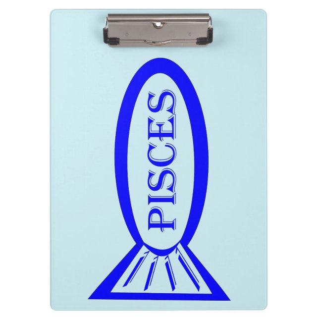 Pisces Star Sign Fish Clipboard (Front)
