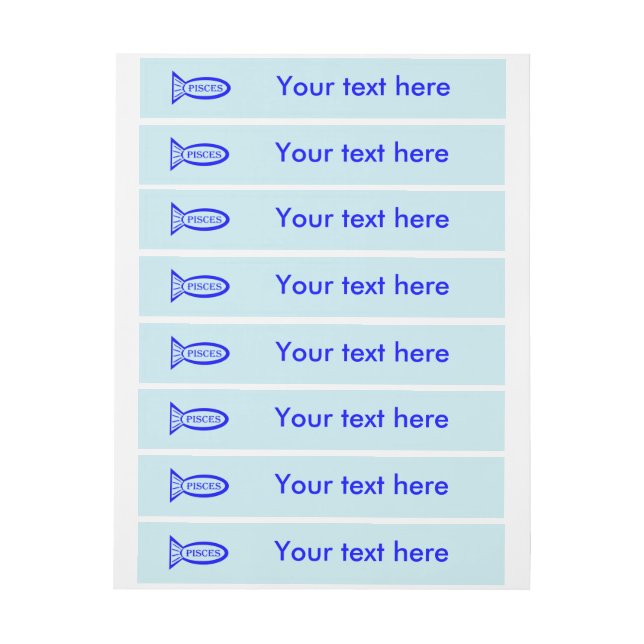 Pisces Star Sign Fish Custom Labels (Sheet)