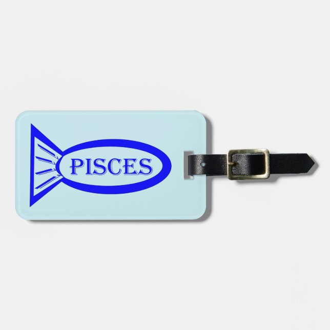Pisces Star Sign Fish Custom Luggage Tag (Front Horizontal)