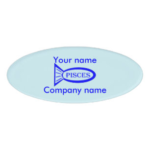 Pisces Star Sign Fish Custom Name Tag