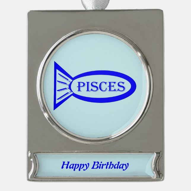 Pisces Star Sign Fish Custom Ornament (Front)