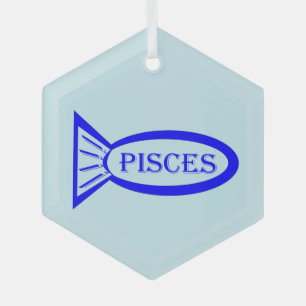 Pisces Star Sign Fish Glass Tree Decoration