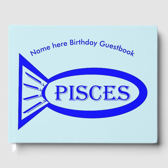 Pisces Star Sign Fish Guestbook (Front)