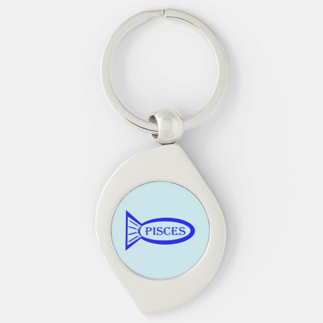 Pisces Star Sign Fish Keychain (Front)