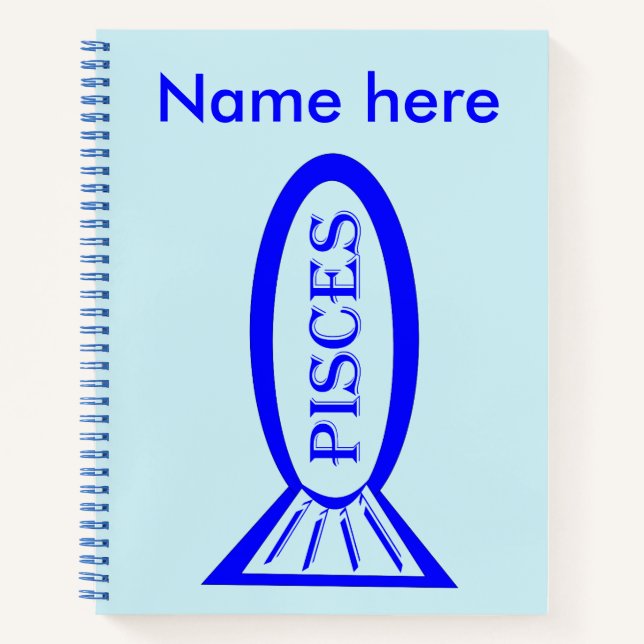 Pisces Star Sign Fish Spiral Notebook (Front)