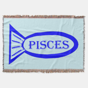 Pisces Star Sign Fish Throw Blanket