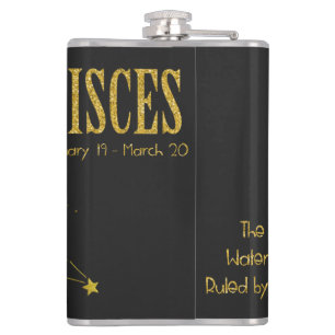 Pisces Star Sign Hip Flask