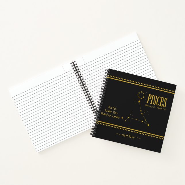 Pisces Star Zodiac Sign Notebook (Inside)