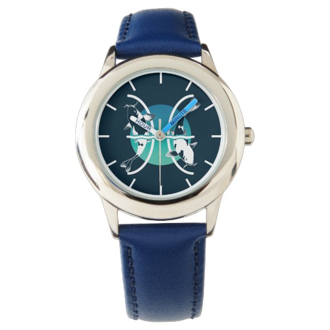 Pisces Symbol - Astrological Zodiac Sign Watch (Front)