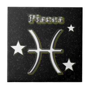 Pisces symbol ceramic tile