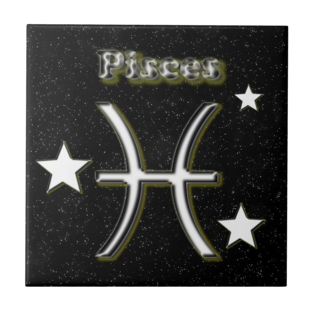 Pisces symbol ceramic tile (Front)