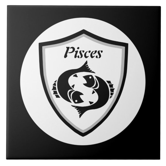 Pisces symbol       ceramic tile (Front)