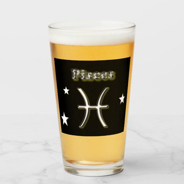 Pisces symbol  glass (Front Filled)