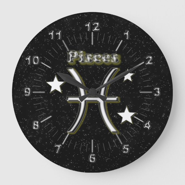 Pisces symbol large clock (Front)