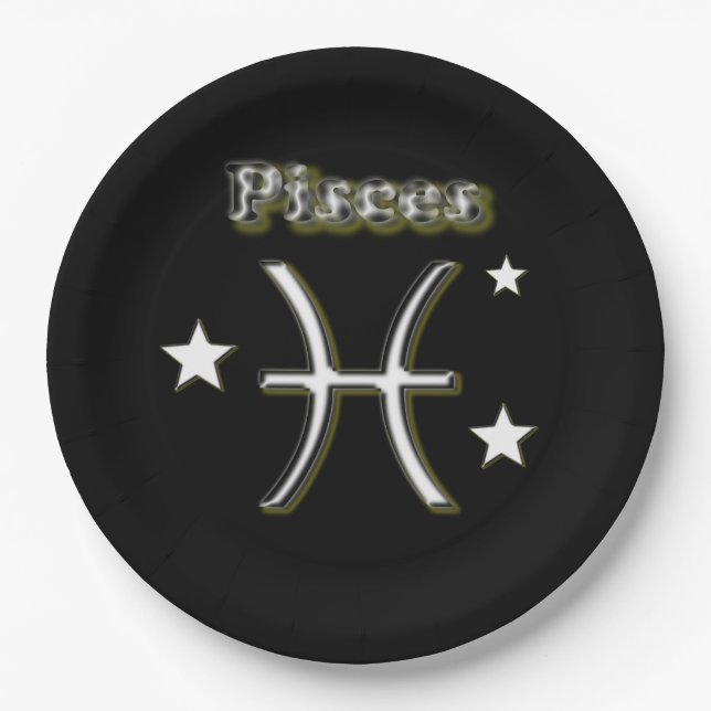 Pisces symbol paper plate (Front)