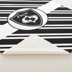Pisces symbol sherpa blanket