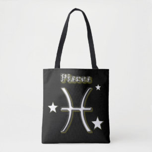 Pisces symbol tote bag