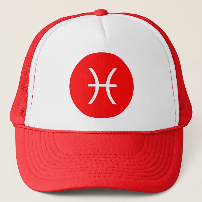 Pisces Symbol Trucker Hat (Front)