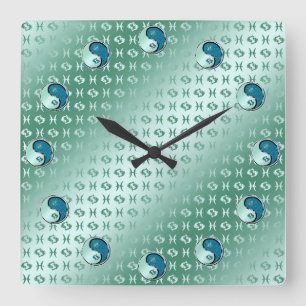 Pisces the Fish Square Wall Clock