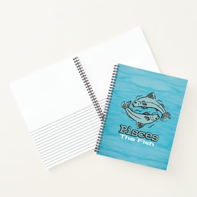 Pisces The Fish water zodiac blue Notebook (Inside)