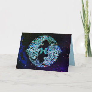 pisces the fish zodiac greeting card