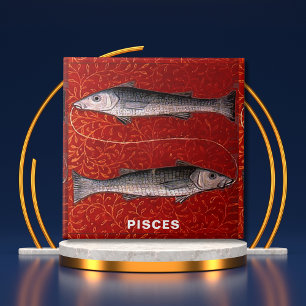 Pisces the Fish Zodiac Sign Birthday Party Ceramic Tile