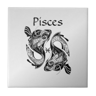 Pisces the Fish Zodiac Symbol and Sign Ceramic Tile