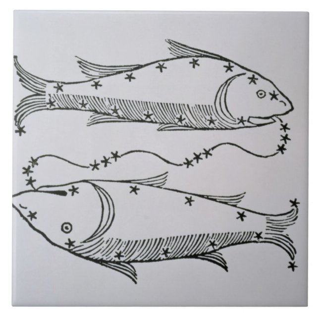 Pisces (the Fishes) an illustration from the 'Poet Ceramic Tile (Front)