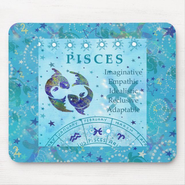 pisces Vintage astrology Mouse Pad (Front)