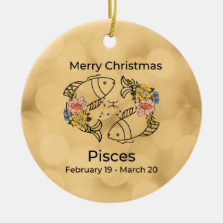 Pisces Vintage Inspired Christmas Ornament