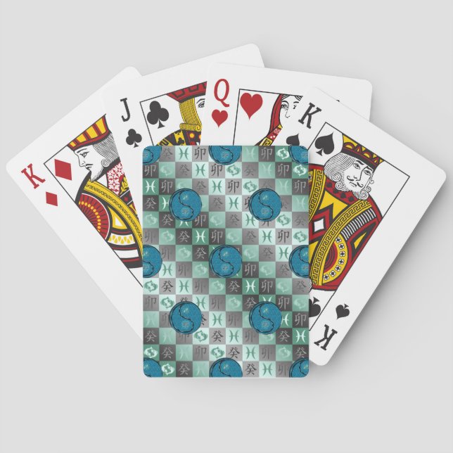 Pisces & Water Rabbit Playing Cards (Back)