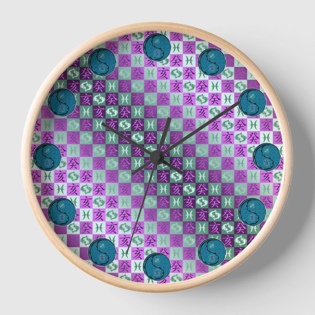 Pisces & Water Rooster Clock (Front)
