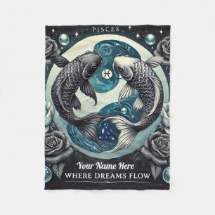 Pisces “Where Dreams Flow” Fleece Blanket