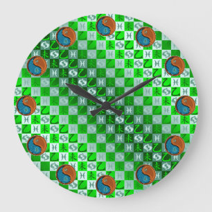 Pisces & Wood Goat Large Clock