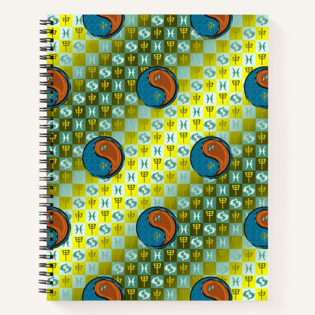 Pisces & Wood Monkey Notebook (Front)